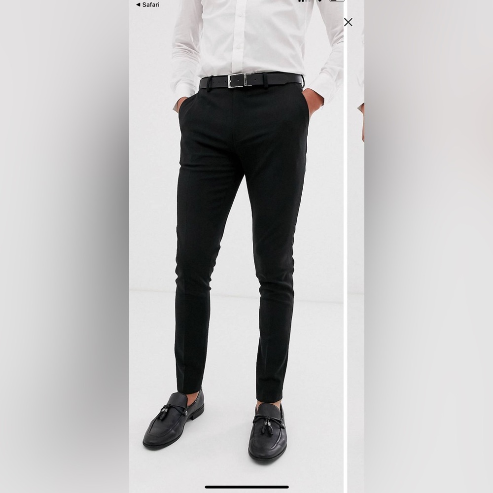 ASOS 30/32 Mens Skinny Dress Pants Black New w/tags